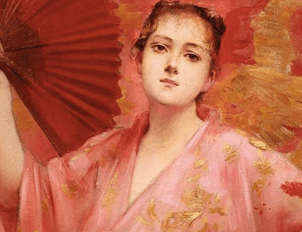 Leon-Francois Comerre, Ritratto della signorina Achille-Fould in abito giapponese