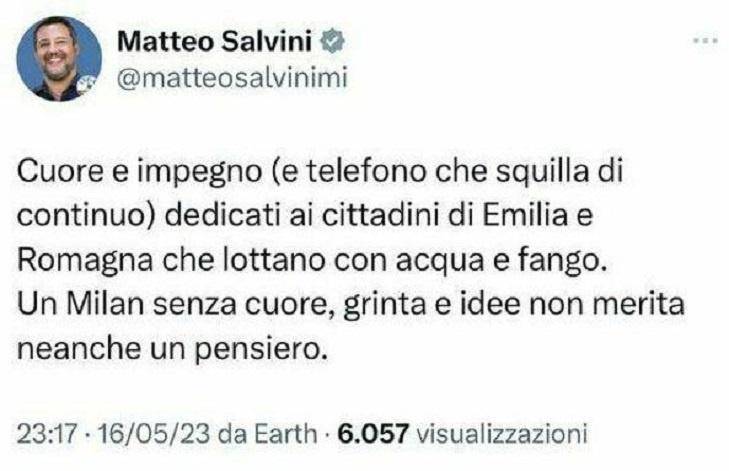 Matteo Salvini, polemiche per un tweet